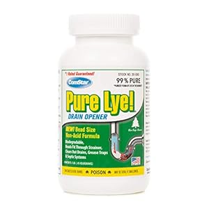 ComStar Pure Lye | 99% Pure Sodium Hydroxide Beads | Eco-Friendly, Industrial Strength, Biodegradable Drain Opener | Safe on Fixtures | Static-Free, Unique Beads for Soap Making | 1 lb. (30-500)