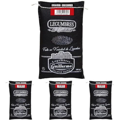 Guillermo | Lenteja beluga caviar (Salamanca) - Saco 500g. | Gourmet | Calidad Extra | Opción para vegetarianos y veganos | Sabor más rico e intenso y terroso que otras variedades de lentejas