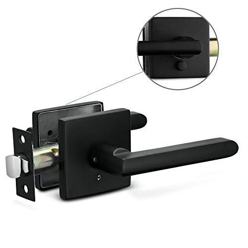 Berlin Modisch Privacy Lever Door Handle Slim Square Easy to Open Locking Lever