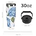 FekiLoot Blue Hydrangea Pattern 32 Oz Tumbler with Handle And Straw Leakproof Double Tumblers Stainless Steel Travel Mug Vacuum Insulated Water Bottle Car Cup for Women Men Gift