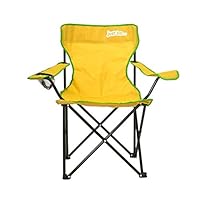 just be... Camping Chair – Lightweight, Foldable & Portable Outdoor Seat with Armrests, Cup Holder & Carry Bag | For Adults & Kids | Garden, Beach, BBQ & Fishing – Yellow with Green Trim