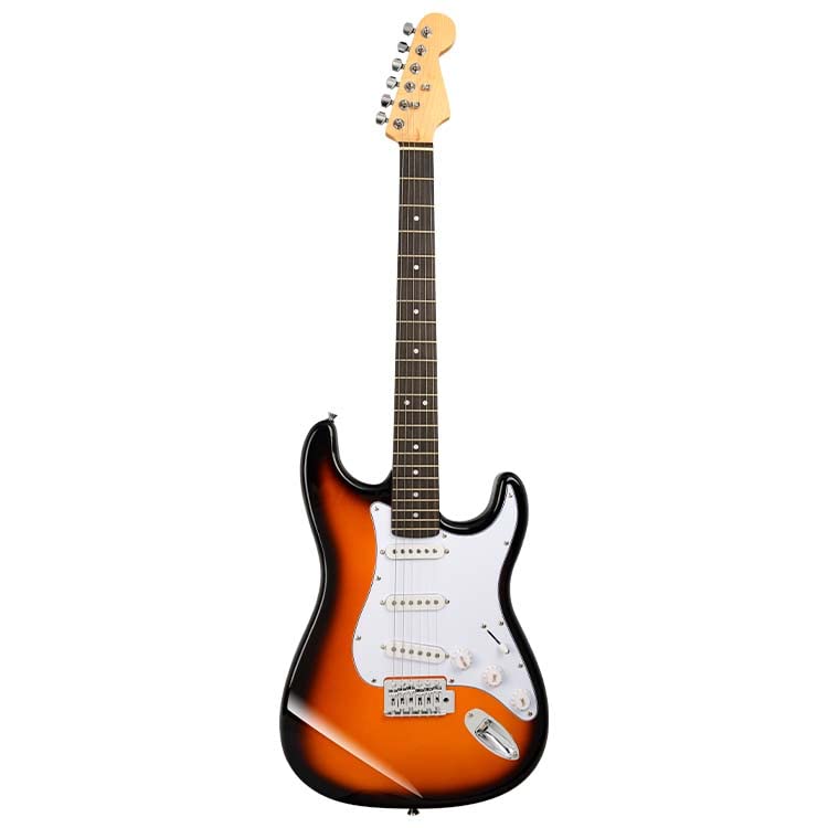 Image of Blueberry R-701-M Full Size Electric Guitar, Tech Rosewood Fretboard, Chrome-Plated Hardware, SSS Pickup, 6-String Right-Handed Beginner Kit with Bag, Strap, Strings & 2 Picks (Subburst, Value Pack)