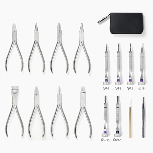 Kit de alicates ópticos para gafas portátil para ajustes rápidos en casa 8