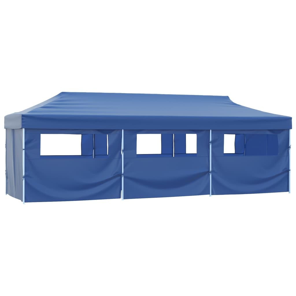 Tienda de recepción plegable con 8 paredes, 870 x 291 x 315 cm, color azul | Techo Oxford revestimiento de PVC, estructura de acero inoxidable, 2 entradas con cremallera, plegable y fácil de montar