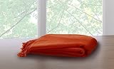 Marcini Bamboo Fiber Cotton Throw Blanket - Orange by Marcini