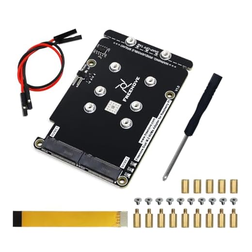 Freenove Dual M.2 NVMe SSD HAT for Raspberry Pi 5, M.2 Adapter AI HAT 2 Slots NAS RAID Kit, Solid State Drive Size 2230 2242 2260 2280, PCIe 2.0 Max Speed 500 MB/s, Detailed Tutorial
