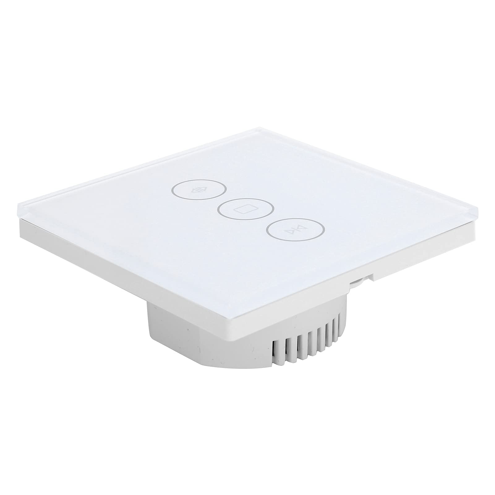 Interrupteur Intelligent pour Rideau, Commutateur d'écran Tactile WiFi en Verre Trempé, Compatible avec Home, IFTTT, Tuya, Commande Vocale APP(blanche)