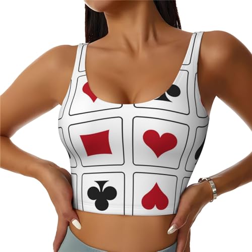 Sexy Cartoon Teeth Sports Bra for Women, U-Shaped Back Camisoles with Bralette Pads Bounce Control Tops Shirts for Yoga Workout