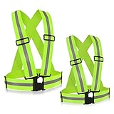 HPHST Warnweste Fahrrad, Reflektorweste Sicherheitsweste Einstellbar Fahrrad Warnweste Damen Herren Sichtbarkeit Reflektierende Signalweste für Jogging Radfahren Wandern Motorrad Gelb