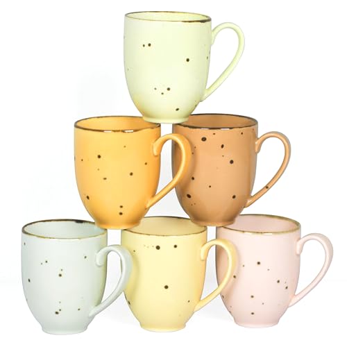 Set de 6 tazas de cerámica Esfour 14 oz multicolor