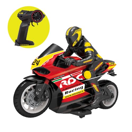 ODS - Radiocom Moto de Carretera, Moto teledirigida Juguete, Mando a Distancia 2.4 GHz, 7 Funciones, Escala 1:10, Edad +6 años