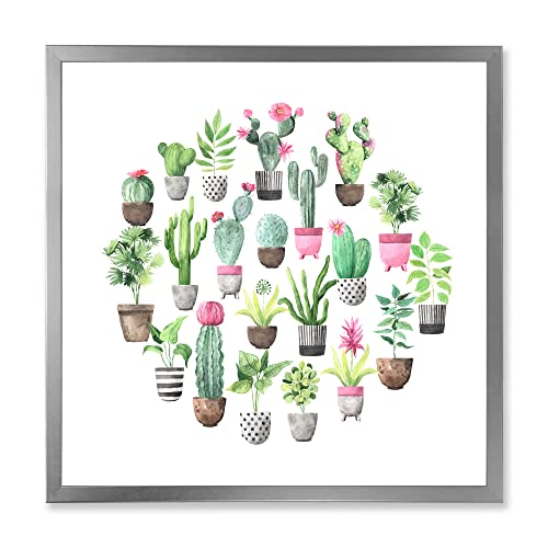 Décoration murale traditionnelle encadrée cactus pour habiller un mur vide sans effort