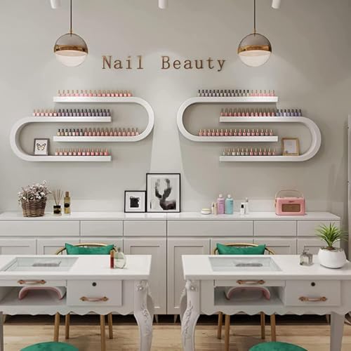 U-förmiges Wandregal für Nagellack, Kosmetik-Display für Lippenstift und Parfüm, ätherisches Öl, moderner Salon-Schönheitshalter, platzsparendes Design