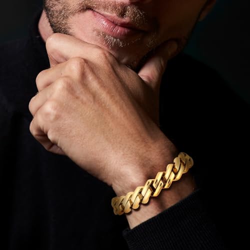 Miami Cuban Bracelet Men's 18K Gold Hip Hop Bracelet New Year's and Christmas Gift Gift Box3