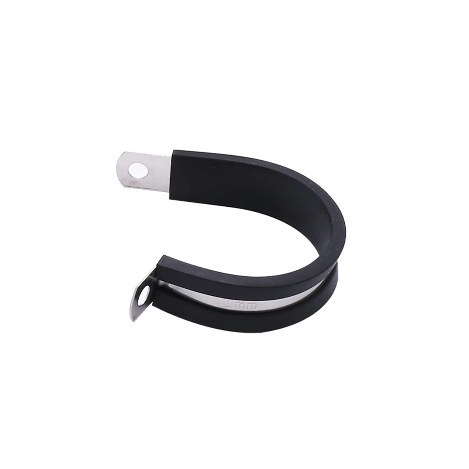 Opaski rurowe z gumową wyściółką, 50 szt. 6-30 mm 304 gumowe klipsy P ze stali nierdzewnej do mocowania kabla Zacisk rurowy węża(28MM)