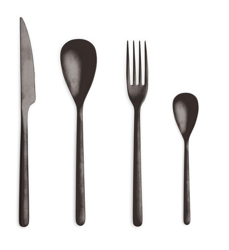 Comas Set di posate Canada Vintage Black 24 pezzi, posate da tavola, acciaio inox, nero, 1230