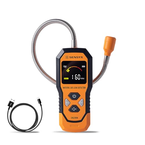 SENSYX Detector de gas recargable portátil de gas natural, detector de gas propano y metano combustible (detector de gas natural SHG200M)