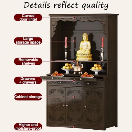 Mesa de altar pequeña para optimizar espacio de meditación budista 6