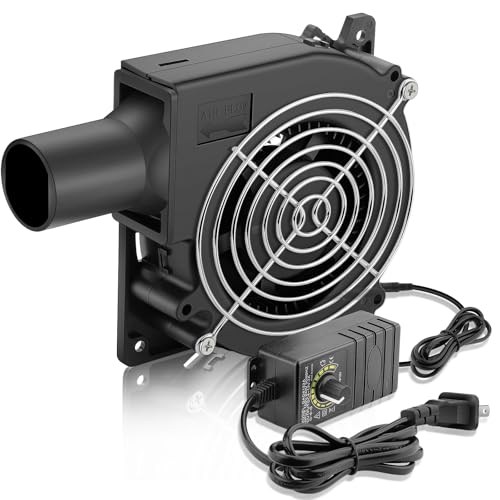 WDERAIR 120mm x 32mm Small BBQ 12V Electric Blower Fan with Controller for Squirrel Cage Air Blower, Smoker Ventilation, Inflatable Replacement, Charcoal Starter, Fireplace Wood Stove Bellow