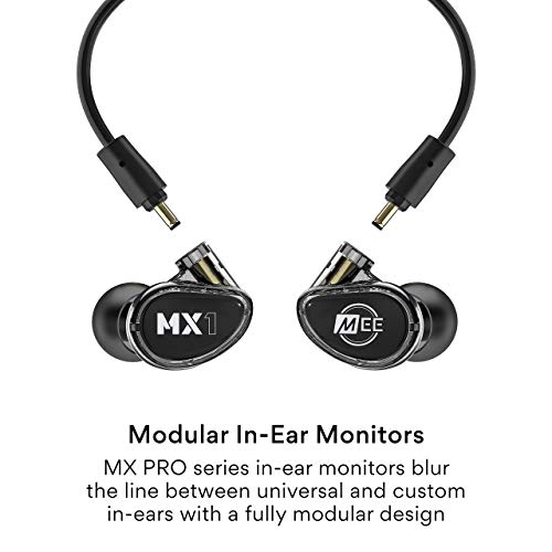 Image of MEE Professional MX1 PRO Advanced Dynamic Driver Musician's in Ear Monitor Headphones with Balanced Sound; Noise Isolating Earbuds Earphones w /Memory Wire, Optional Customization & Detachable Cables