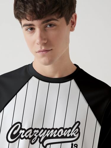 Image of crazymonk Base Ball Team Graphic Printed Oversized T-Shirt - Multi Color