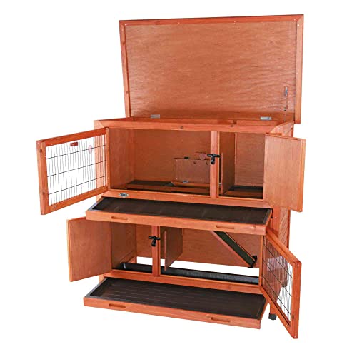 TRIXIE Pet Products 2-in-1 Rabbit Hutch with Insulation, 45.5 x 25.5 x 44.25 inches