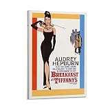 SHUIU Audrey Hepburns Breakfast at Tiffany's Filmposter, dekoratives Gemälde, Leinwand, Wandkunst, Wohnzimmer, Poster, Schlafzimmer, Gemälde, 40 x 60 cm