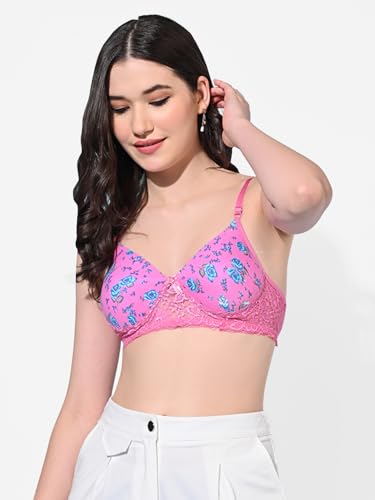 Image of FIMS - Fashion is my style Women Cotton Blend Padded Non-Wired Everyday Bra Pack of 1 Cup- B Multicolor