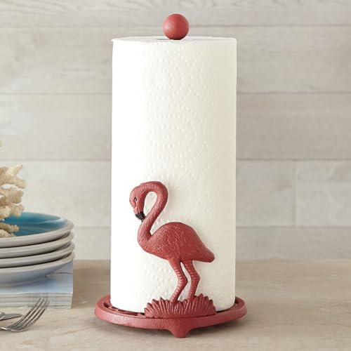 BLACK FOREST DECOR Pink Flamingo Paper Towel Holder