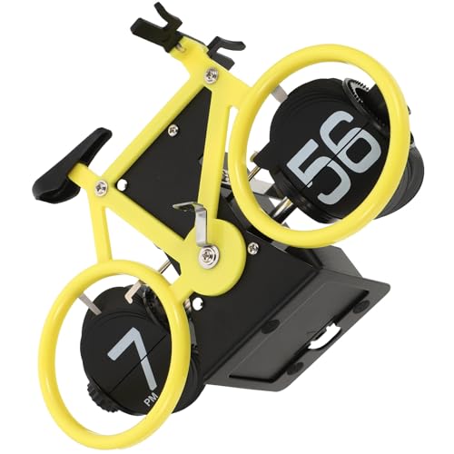 BESTYASH Orologio da Scrivania Vintage Palette Forma di Bicicletta Meccanico Flip Decorazione Creativa per Ufficio e Soggiorno Regalo Originale per Famiglia e Amici
