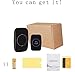 Wireless doorbell, waterproof doorbell kit, working range of 500 feet, volume adjustable, 50 chimes (1to1black)