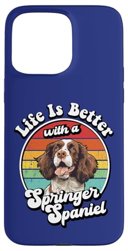 Vintage Retro Life Is Better With A Springer Spaniel Lover �X�}�z�P�[�X iPhone 15 Pro Max �p
