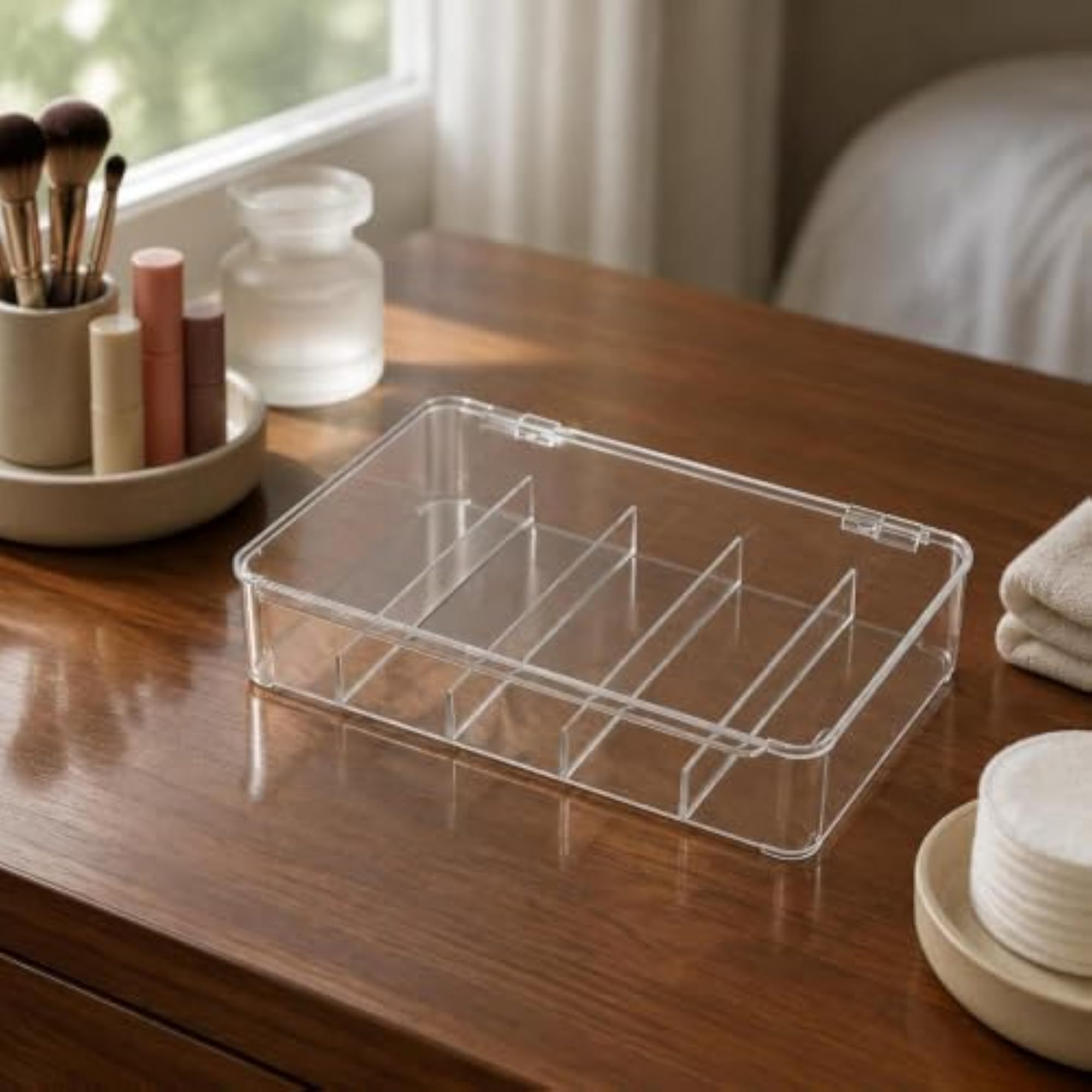 Transparent Drawer Organizer Clear Cosmetic Storage Box