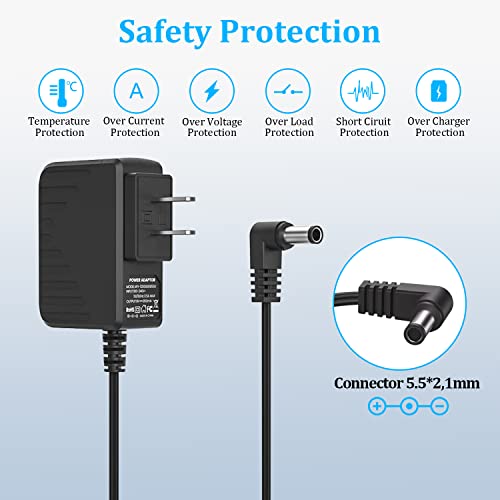 9V 850Ma Adapter For Guitar Pedals Power Supply, Power Cord For Boss Effects Pedal Roland Musical Instruments Distortion Casio Keyboard Charger, Psa-120S Center Negative Charging Cable Cord #TOP3