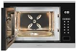 Exquisit® Microondas Combi de Encastre sin Marco, 25L, 900W, Grill 1200W, Acabado en Acero Inoxidable, Full Touch Control, 8 Programas, Display Digital, Medidas 38,6x59,5x37,5 Cm.