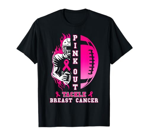 Pink Out Tackle Breast Cancer Awareness American Football T-Shirt
