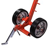 schachtheber hydraulisch Vollgummi-Schwerlasträder / höhenverstellbare Teleskopführungsstange / inkl. Standardhaken 12x12mm & Bolzen / Metall, pulverbeschichtet, orange