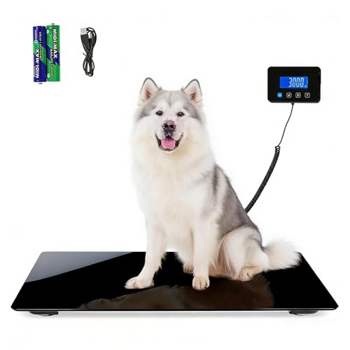 ペット 体重計 大型 犬用体重計 動物用計 50g~200kg 精度±5g USB充電 LCD表示スケール 子供 大人 猫/犬/ペット/宅配便/小包/速達 病院の電子計 バッテリー付属の商品画像（Amazon）