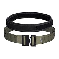IDOGEAR Taktischer Gürtel Molle 2 Zoll Kampfgürtel mit 1,75 Zoll Innengurt Schnellverschluss Hochleistungsgürtel Lasergeschnittener (Medium for waist 86-96 cm, Ranger Green)