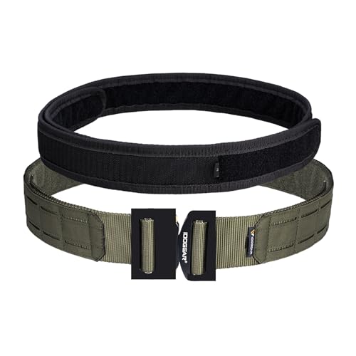 Image of IDOGEAR 2 Inch Belt MOLLE for Men with 1.75 inch Inner Belt Nylon Duty Quick Release Metal Buckle Belts Hook-and-Loop Laser-cut