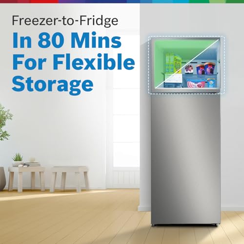 Image of Bosch 243L 3 Star Inverter Frost free Double Door Refrigerator (CTC27S031I, 6-in-1 Convertible, 18 Hours Cooling Retention, Digital Display, Super Freeze, 80min Convert,Shiny Silver)