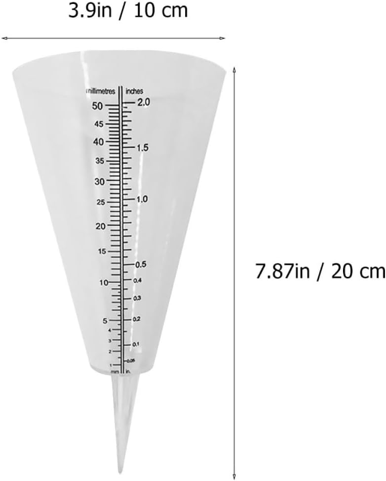 6pcs Outdoor Cone Shaped Rain Gauge Double Scale for Accurate Precipitation Measurement Millimeters and Design for Easy Reading and Practical Use