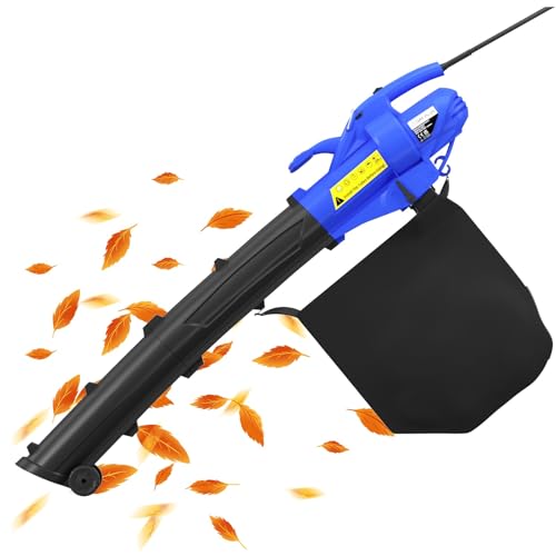 Souffleur de Feuilles 3 en 1 - Souffleur/aspirateur de Jardin électrique 3500 W Broyeur et broyeur avec Roues Sac de Collecte de 35 L, Rapport de broyage de 10:1, paillage Automatique Compacte Les f