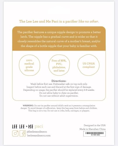 Image of Lee Lee and Me Newborn Pacifier 2-Pack - Powder & Blush - 100% Medical Grade Silicone Paci - Breast-Like Nipple for Natural Latch - Size 0-18 Months