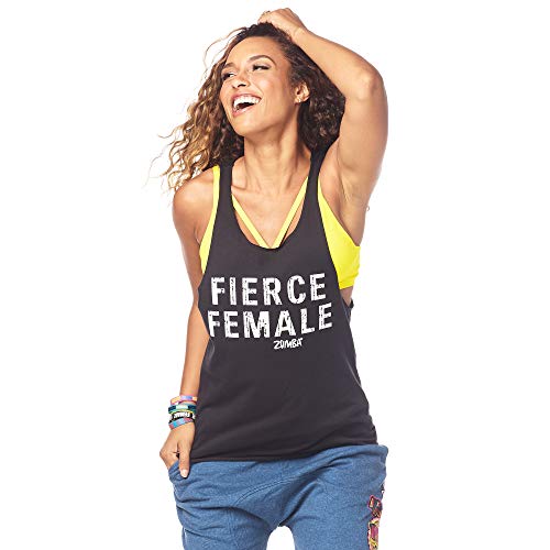 Zumba Negro Gimnasio Camisetas Tirantes Mujer Suelta Fitness Entrenamiento Deportivo Top, BB Bold Black, Medium