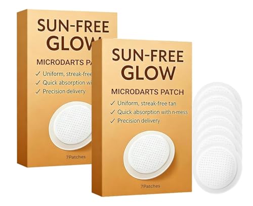 2 Packs Sun-Free Glow Patch,Round Micro-Tip Self Tanning Patches for Natural Bronzed Skin,Beauty Tanning Tabs for Daily Routine,Suitable for All Skin Types (Women & Men)