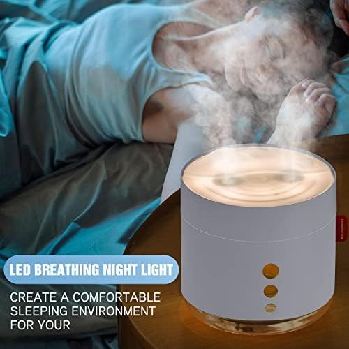 Humidifiers for Bedroom, 800ML Quiet Air Humidifiers with Soft Warm Night Light, USB Portable Desk Humidifier with 2 Mist Modes Waterless Auto Shut Off Humidifier for Baby, Plant, Small Office