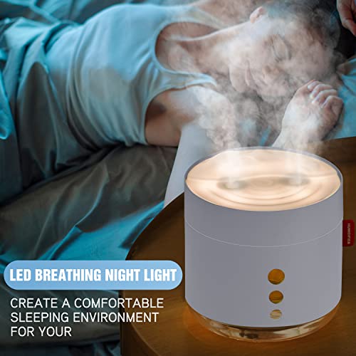 Ultty Humidifiers For Bedroom, 800Ml Quiet Air Humidifiers With Soft Warm Night Light, Usb Portable Desk Humidifier With 2 Mist Modes Waterless Auto Shut Off Humidifier For Baby, Plant, Small Office #TOP1