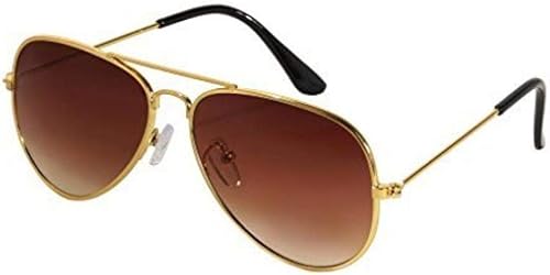 Wodison Gafas de sol clásicas para niños y niñas, lentes de sol reflectantes con marco de metal