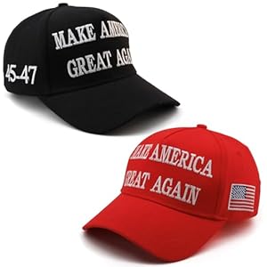 MAGA Hat, 2PCS 45-47 Trump 2024 Hat Make America Great Again Slogan Baseball Cap